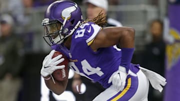 Jan 1, 2017; Minneapolis, MN, USA; Minnesota Vikings wide receiver Cordarrelle Patterson (84) returns a kickoff to start the game against the Chicago Bears at U.S. Bank Stadium. The Vikings win 38-10. Mandatory Credit: Bruce Kluckhohn-USA TODAY Sports
