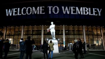 LONDON, ENGLAND - JANUARY 04: The Bobby Moore statue is seen outside the stadium prior to the Premier League match between Tottenham Hotspur and West Ham United at Wembley Stadium on January 4, 2018 in London, England. (Photo by Julian Finney/Getty Images)