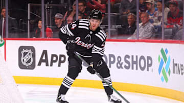 Ty Smith #24 of the New Jersey Devils. (Photo by Rich Graessle/Getty Images)