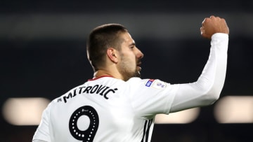 LONDON, ENGLAND - OCTOBER 23: Aleksandar Mitrovic of Fulham celebrates after he scores his sides first goal during the Sky Bet Championship match between Fulham and Luton Town at Craven Cottage on October 23, 2019 in London, England. (Photo by Alex Pantling/Getty Images)