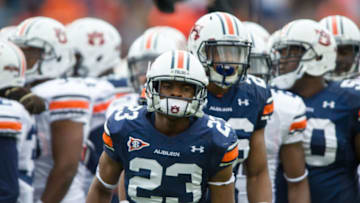 Auburn football HC Bryan Harsin shouted out these two freshmen at this past Saturday's closed practice at Jordan-Hare Stadium (Photo by Michael Chang/Getty Images)
