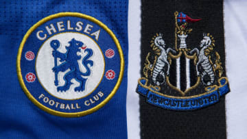 The Chelsea and Newcastle United club crests (Photo by Visionhaus)