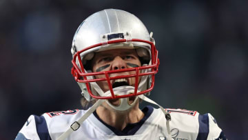 MINNEAPOLIS, MN - FEBRUARY 04: Tom Brady #12 of the New England Patriots takes the field before playing against the Philadelphia Eagles in Super Bowl LII at U.S. Bank Stadium on February 4, 2018 in Minneapolis, Minnesota. (Photo by Patrick Smith/Getty Images)