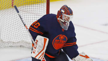 Edmonton Oilers Goaltender Mikko Koskinen #19 Mandatory Credit: Perry Nelson-USA TODAY Sports