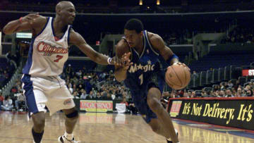 The Orlando Magic's pinstripe jerseys are universally loved. But Tracy McGrady's jerseys have a cult appreciation among Magic fans. Mandatory Credit: Jeff Gross/ Allsport.