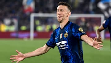 OLIMPICO STADIUM, ROMA, ITALY - 2022/05/11: Ivan Perisic of FC Internazionale celebrates after scoring the goal of 4-2 during the Italy Cup final football match between Juventus FC and FC Internazionale. FC Internazionale won 4-2 over Juventus. (Photo by Andrea Staccioli/Insidefoto/LightRocket via Getty Images)