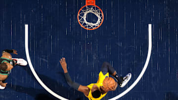 INDIANAPOLIS, IN - NOVEMBER 3: Victor Oladipo #4 of the Indiana Pacers shoots the ball against the Boston Celtics on November 3, 2018 at Bankers Life Fieldhouse in Indianapolis, Indiana. (Photo by Ron Hoskins/NBAE via Getty Images)