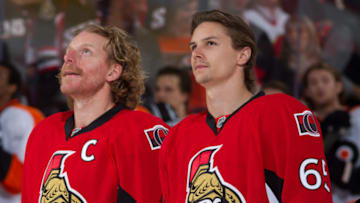 OTTAWA, CANADA - APRIL 27: County men and team mates Daniel Alfredsson