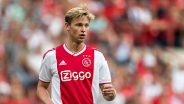 Frenkie de Jong of Ajax during the UEFA Champions League third round qualifying first leg match between Royal Standard de Liège and Ajax Amsterdam at Stade Maurice Dufrasne on August 07, 2018 in Liege, Belgium(Photo by VI Images via Getty Images)