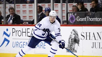 NEW YORK, NY - MARCH 30: Auston Matthews #34 of the Toronto Maple Leafs skates against the New York Islanders at the Barclays Center on March 30, 2018 in the Brooklyn borough of New York City. (Photo by Bruce Bennett/Getty Images)
