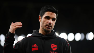 LONDON, ENGLAND - MARCH 14: Mikel Arteta, Manager of Arsenal looks on following the Premier League match between Arsenal and Tottenham Hotspur at Emirates Stadium on March 14, 2021 in London, England. Sporting stadiums around the UK remain under strict restrictions due to the Coronavirus Pandemic as Government social distancing laws prohibit fans inside venues resulting in games being played behind closed doors. (Photo by Dan Mullan/Getty Images)