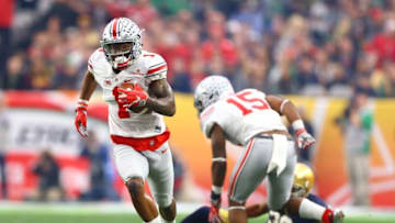 Jan 1, 2016; Glendale, AZ, USA; Ohio State Buckeyes wide receiver Braxton Miller (1) against the Notre Dame Fighting Irish during the 2016 Fiesta Bowl at University of Phoenix Stadium. The Buckeyes defeated the Fighting Irish 44-28. Mandatory Credit: Mark J. Rebilas-USA TODAY Sports