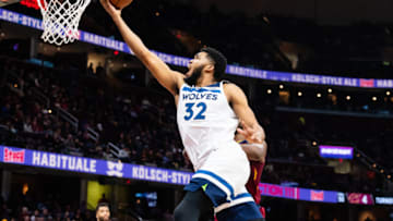 CLEVELAND, OH - NOVEMBER 26: Karl-Anthony Towns #32 of the Minnesota Timberwolves. (Photo by Jason Miller/Getty Images)