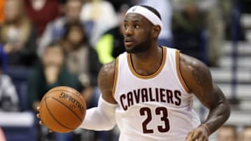 Oct 15, 2014; Cincinnati, OH, USA; Cleveland Cavaliers forward LeBron James (23) brings the ball down court against the Indiana Pacers during the first half at the Cintas Center. Mandatory Credit: Frank Victores-USA TODAY Sports
