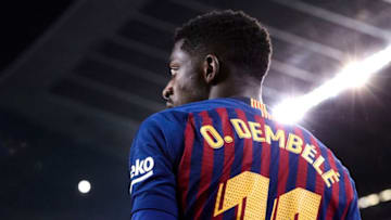 BARCELONA, SPAIN - DECEMBER 22: Ousmane Dembele of FC Barcelona during the La Liga match between FC Barcelona and RC Celta de Vigo at Camp Nou on December 22, 2018 in Barcelona, Spain. (Photo by Quality Sport Images/Getty Images)
