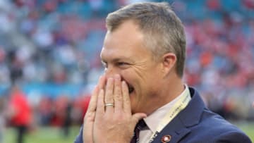 MIAMI, FLORIDA - FEBRUARY 02: General manager John Lynch of the San Francisco 49ers looks on prior to Super Bowl LIV against the Kansas City Chiefs at Hard Rock Stadium on February 02, 2020 in Miami, Florida. (Photo by Tom Pennington/Getty Images)