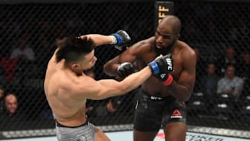 NEW YORK, NEW YORK - NOVEMBER 02: (R-L) Corey Anderson punches Johnny Walker of Brazil in their light heavyweight bout during the UFC 244 event at Madison Square Garden on November 02, 2019 in New York City. (Photo by Josh Hedges/Zuffa LLC via Getty Images)