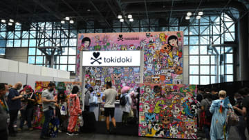 NEW YORK, NEW YORK - OCTOBER 08: a view of the Tokidoki booth during Day 2 of New York Comic Con 2021 at Jacob Javits Center on October 08, 2021 in New York City. (Photo by Bryan Bedder/Getty Images for ReedPop)