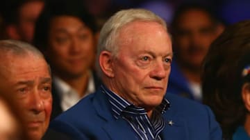 April 9, 2016; Las Vegas, NV, USA; Dallas Cowboys owner Jerry Jones in attendance as Gilberto Ramirez fights against Arthur Abraham at MGM Grand Garden Arena. Mandatory Credit: Mark J. Rebilas-USA TODAY Sports