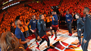 SALT LAKE CITY, UT - MAY 4: Derrick Favors #15 of the Utah Jazz is introduced against the Houston Rockets during Game Three of the Western Conference Semifinals of the 2018 NBA Playoffs on May 4, 2018 at the Vivint Smart Home Arena Salt Lake City, Utah. NOTE TO USER: User expressly acknowledges and agrees that, by downloading and or using this photograph, User is consenting to the terms and conditions of the Getty Images License Agreement. Mandatory Copyright Notice: Copyright 2018 NBAE (Photo by Andrew D. Bernstein/NBAE via Getty Images)