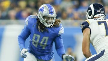 DETROIT, MI - DECEMBER 02: Detroit Lions defensive end Ezekiel Ansah (94) rushes during a regular season game between the Los Angeles Rams and the Detroit Lions on December 2, 2018 at Ford Field in Detroit, Michigan. (Photo by Scott W. Grau/Icon Sportswire via Getty Images)