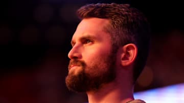 MIAMI, FLORIDA - MARCH 08: Kevin Love #42 of the Miami Heat looks on prior to a game against the Cleveland Cavaliers at Miami-Dade Arena on March 08, 2023 in Miami, Florida. NOTE TO USER: User expressly acknowledges and agrees that, by downloading and or using this photograph, User is consenting to the terms and conditions of the Getty Images License Agreement. (Photo by Megan Briggs/Getty Images)