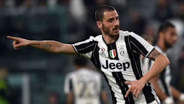 TURIN, ITALY - FEBRUARY 17: Leonardo Bonucci of Juventus in action during the Serie A match between Juventus FC and US Citta di Palermo at Juventus Stadium on February 17, 2017 in Turin, Italy. (Photo by Tullio M. Puglia/Getty Images)