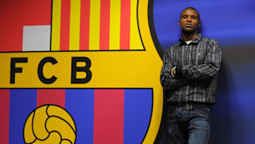 Barcelona's French defender Eric Abidal poses during an interview with AFP on November 19, 2010 at the "Sports Center FC Bacelona Joan Gamper" near Barcelona. AFP PHOTO / LLUIS GENE (Photo credit should read LLUIS GENE/AFP/Getty Images)
