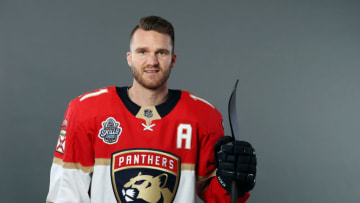 ST LOUIS, MISSOURI - JANUARY 24: Jonathan Huberdeau #11 of the Florida Panthers poses for a portrait ahead of the 2020 NHL All-Star Game at Enterprise Center on January 24, 2020 in St Louis, Missouri. (Photo by Jamie Squire/Getty Images)