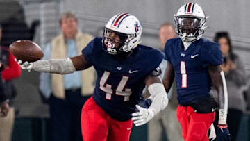 Pike Road product and Auburn football target Khurtiss Perry celebrates after a turnover against Pleasant Grove in the AHSAA Class 5A State Football Championship Game at Protective Stadium in Birmingham, Ala., on Thursday December 2, 2021.