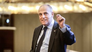 MACAU - MARCH 06: The LaLiga President Javier Tebas makes a speech during SPORTELAisa of sport media and technology convention on March 6, 2019 in Macau, China. (Photo by Wang He/Getty Images)