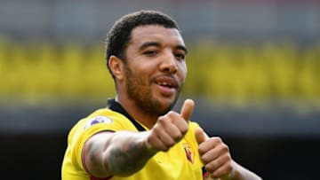 WATFORD, ENGLAND - APRIL 15: Troy Deeney of Watford shows appreciation to the fans after the Premier League match between Watford and Swansea City at Vicarage Road on April 15, 2017 in Watford, England. (Photo by Dan Mullan/Getty Images)