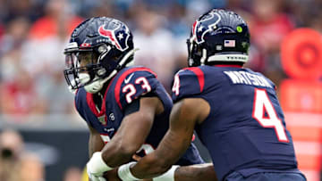 Houston Texans quarterback Deshaun Watson and running back Carlos Hyde (Photo by Wesley Hitt/Getty Images)