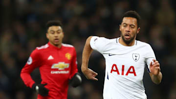 LONDON, ENGLAND - JANUARY 31: Mousa Dembele of Tottenham Hotspur runs with the ball during the Premier League match between Tottenham Hotspur and Manchester United at Wembley Stadium on January 31, 2018 in London, England. (Photo by Julian Finney/Getty Images)