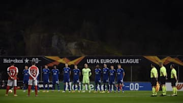 Sporting Braga and Leicester City (Photo by MIGUEL RIOPA/AFP via Getty Images)