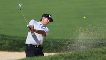 DUBLIN, OHIO - JULY 15: Bubba Watson hits a shot during a practice round prior to The Memorial Tournament at Muirfield Village Golf Club on July 15, 2020 in Dublin, Ohio. (Photo by Sam Greenwood/Getty Images)