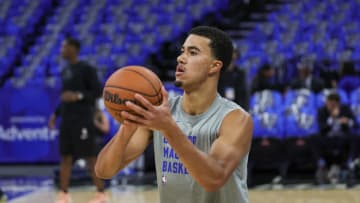 Caleb Houstan remains a promising young prospect for the Orlando Magic. But opportunity could be scarce for him. Mandatory Credit: Mike Watters-USA TODAY Sports