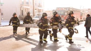 CHICAGO FIRE -- "Hot and Fast" Episode 1016 -- Pictured: (l-r) Alberto Rosende as Blake Gallo, Anthony Ferraris as Tony, Randy Flagler as Harold Capp, Miranda Rae Mayo as Stella Kidd -- (Photo by: Adrian S. Burrows Sr./NBC)