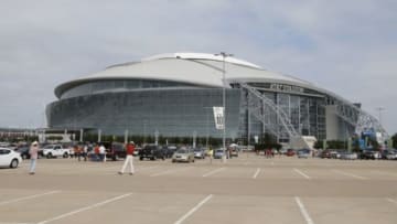 Sep 13, 2014; Arlington, TX, USA; A general view of AT&T Stadium prior to the game with the Texas Longhorns the UCLA Bruins. Mandatory Credit: Matthew Emmons-USA TODAY Sports