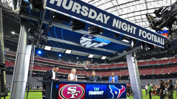 Aug 25, 2022; Houston, Texas, USA; A general view of the NFL Network Thursday Night Football broadcast analyst prior to the game between the Houston Texans and the San Francisco 49ers at NRG Stadium. Mandatory Credit: Maria Lysaker-USA TODAY Sports
