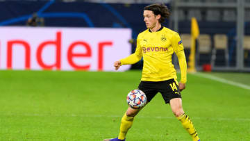 Nico Schulz of Borussia Dortmund controls the ball (Photo by Alex Gottschalk/DeFodi Images via Getty Images)