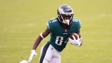 PHILADELPHIA, PA - SEPTEMBER 27: Greg Ward #84 of the Philadelphia Eagles runs with the ball against the Cincinnati Bengals at Lincoln Financial Field on September 27, 2020 in Philadelphia, Pennsylvania. (Photo by Mitchell Leff/Getty Images)