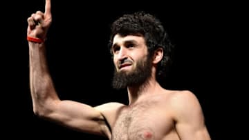 LAS VEGAS, NEVADA - MARCH 01: Zabit Magomedsharipov of Russia poses on the scale during the UFC 235 weigh-in at T-Mobile Arena on March 01, 2019 in Las Vegas, Nevada. (Photo by Chris Unger/Zuffa LLC/Zuffa LLC via Getty Images)