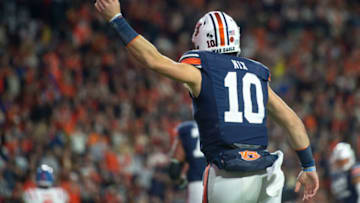 An Auburn football fan and On3's Justin Hokanson battled over Bo Nix's love for the Plains on social media after the QB became the heavy Heisman favorite (Photo by Michael Chang/Getty Images)