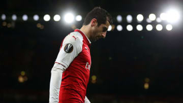LONDON, ENGLAND - APRIL 05: Henrikh Mkhitaryan of Arsenal during the UEFA Europa League quarter final leg one match between Arsenal FC and CSKA Moskva at Emirates Stadium on April 5, 2018 in London, United Kingdom. (Photo by Catherine Ivill/Getty Images)