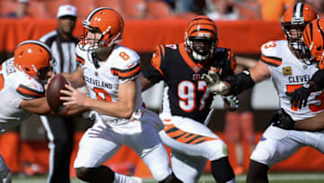 CLEVELAND, OH - OCTOBER 1, 2017: Quarterback Kevin Hogan