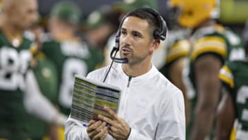 ARLINGTON, TX - OCTOBER 6: Head coach Matt LaFleur of the Green Bay Packers looks on from the sideline during a game against the Dallas Cowboys at AT&T Stadium on October 6, 2019 in Arlington, Texas. The Packers defeated the Cowboys 34-24. (Photo by Wesley Hitt/Getty Images)