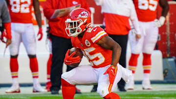 Kansas City Chiefs running back Clyde Edwards-Helaire (25) -Mandatory Credit: Jay Biggerstaff-USA TODAY Sports