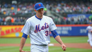 May 4, 2016; New York City, NY, USA; New York Mets starting pitcher Steven Matz (32) heads to the dugout after pitching during the first inning against the Atlanta Braves at Citi Field. Mandatory Credit: Anthony Gruppuso-USA TODAY Sports