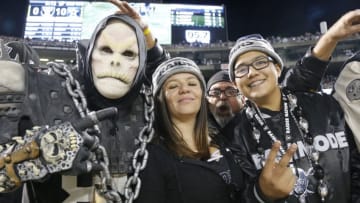 Many Oakland Raiders fans get into the spirit with their costumes as they watch the Dallas Cowboys play the Oakland Raiders on Sunday, Dec. 17, 2017 at Oakland-Alameda County Coliseum in Oakland, Calif. (Rodger Mallison/Fort Worth Star-Telegram/TNS via Getty Images)